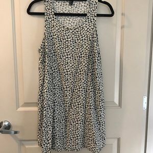 Mini Shift Black Dress Daisy Print